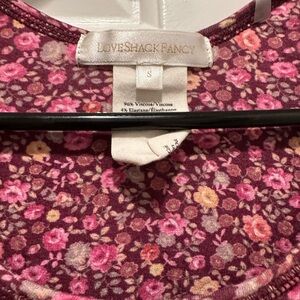 LoveShackFancy Floral Bodysuit - Pink and Purple